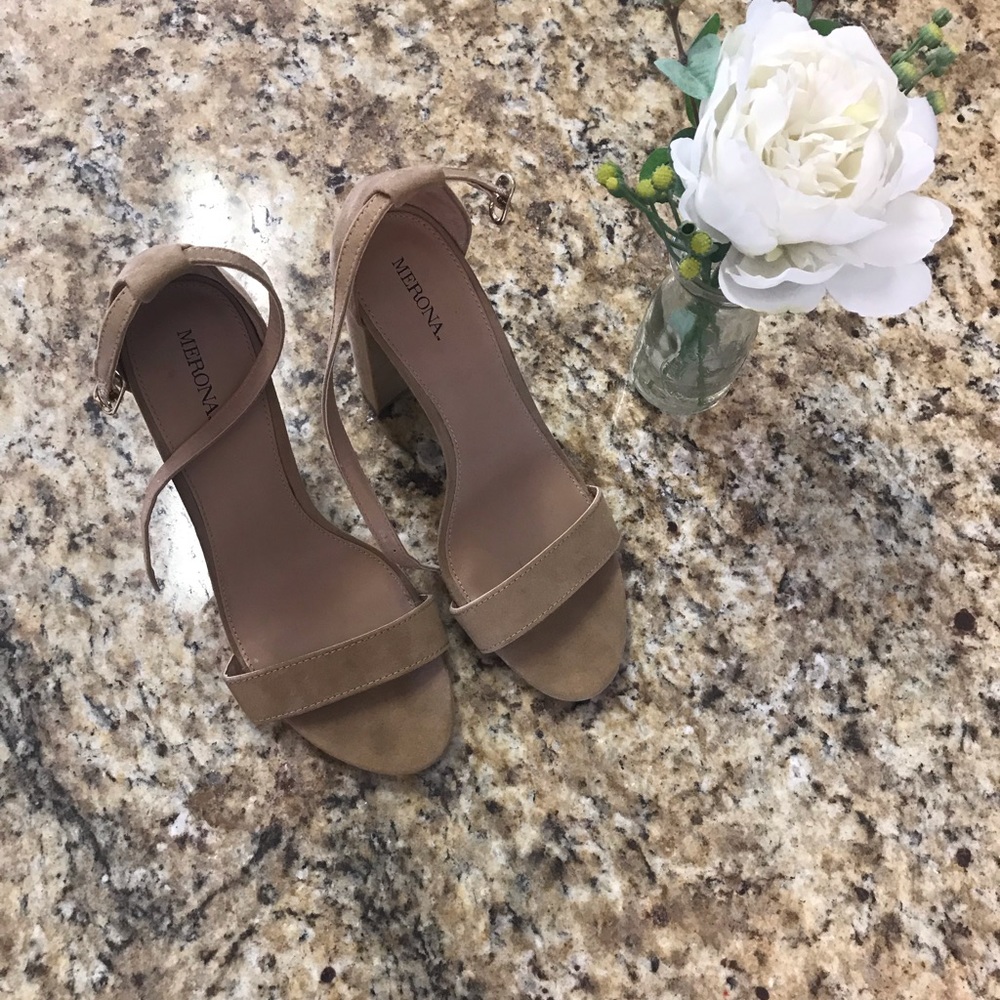 Tan/Beige Merona block heels